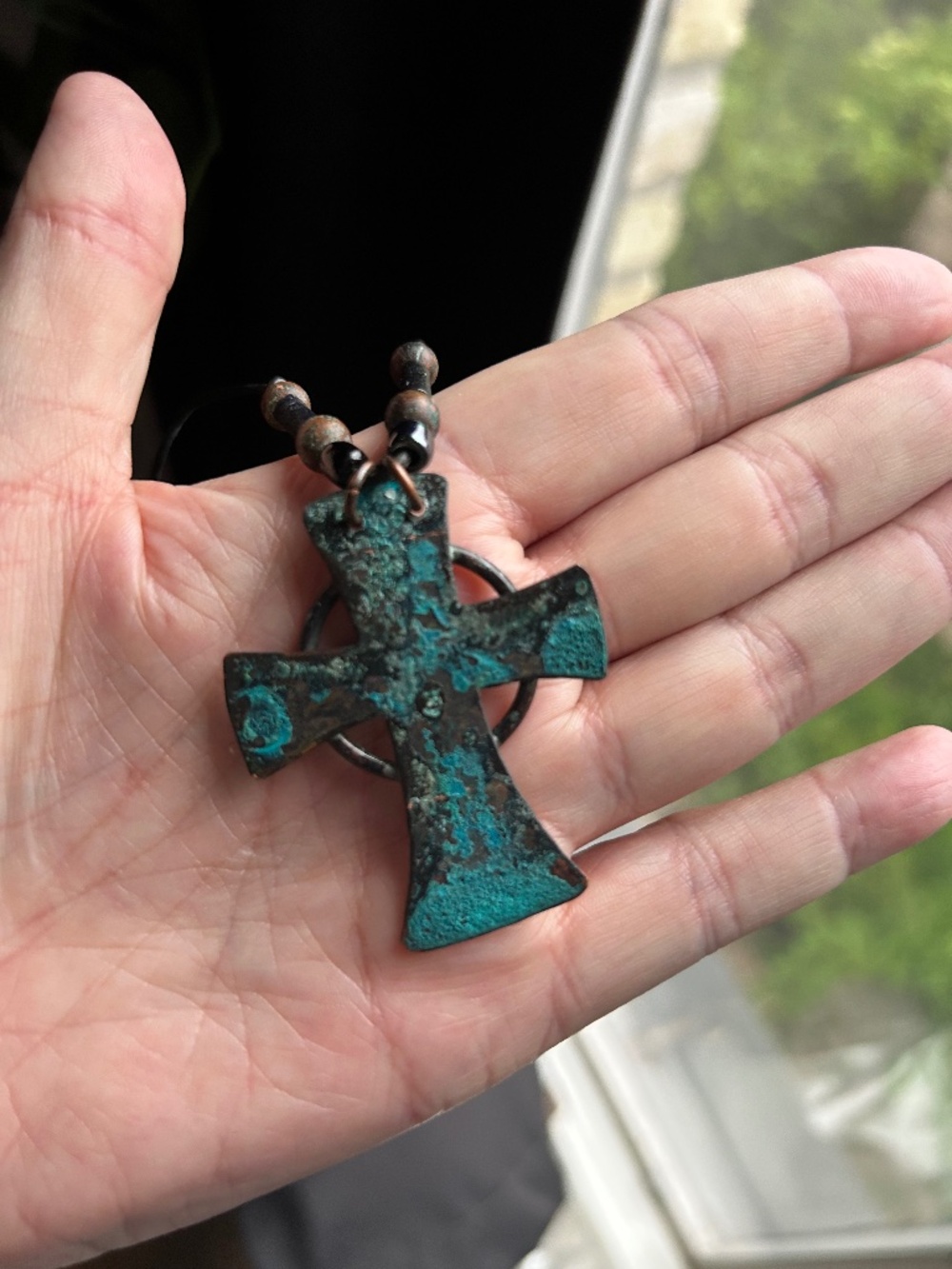 Antique "look"cross necklace